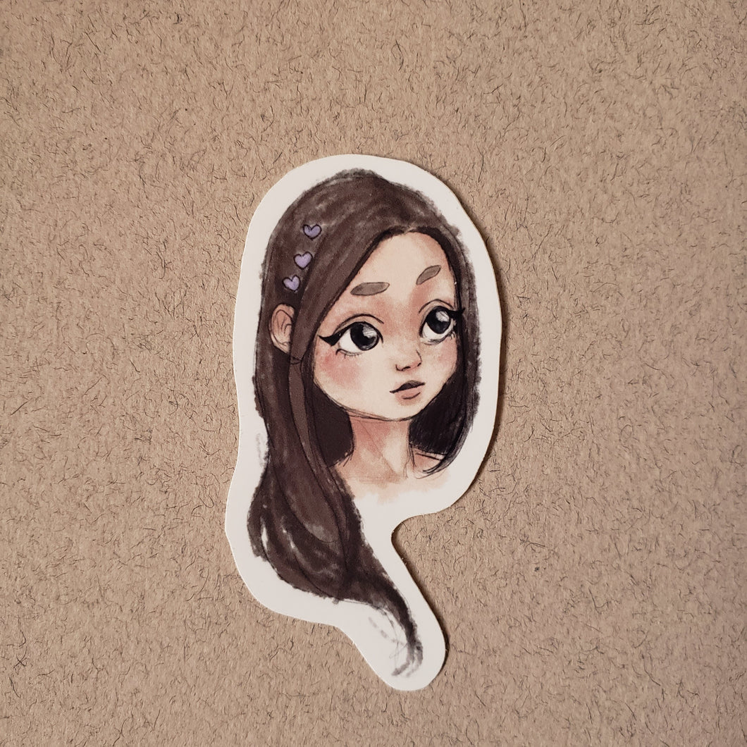 Hairclips Girlie Die-cut Sticker