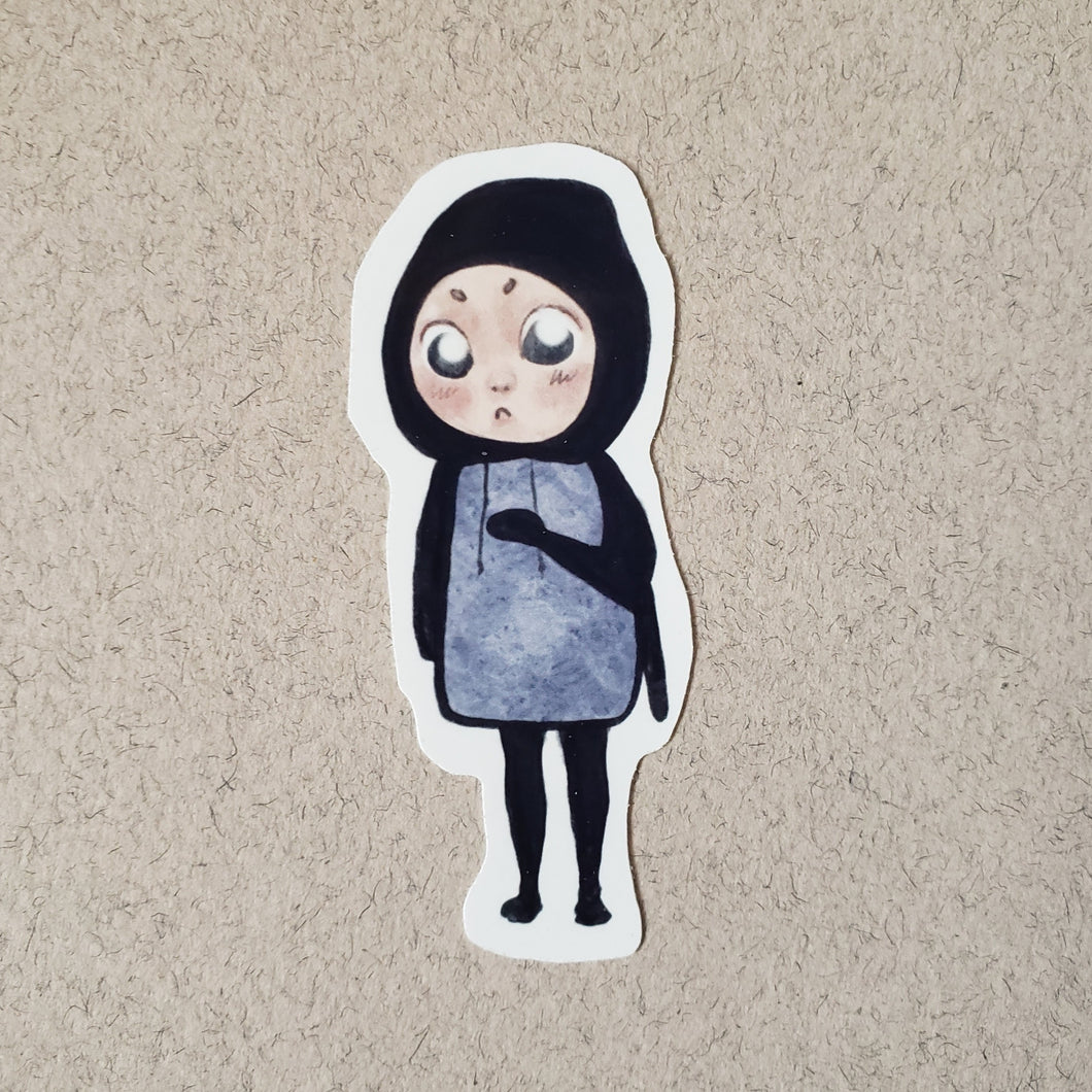Hoodie Girlie Die-cut Sticker
